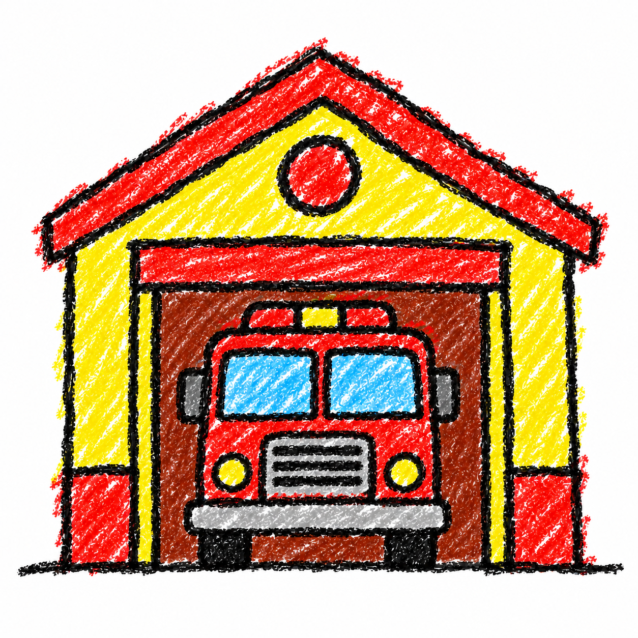 Fire station and fire engine