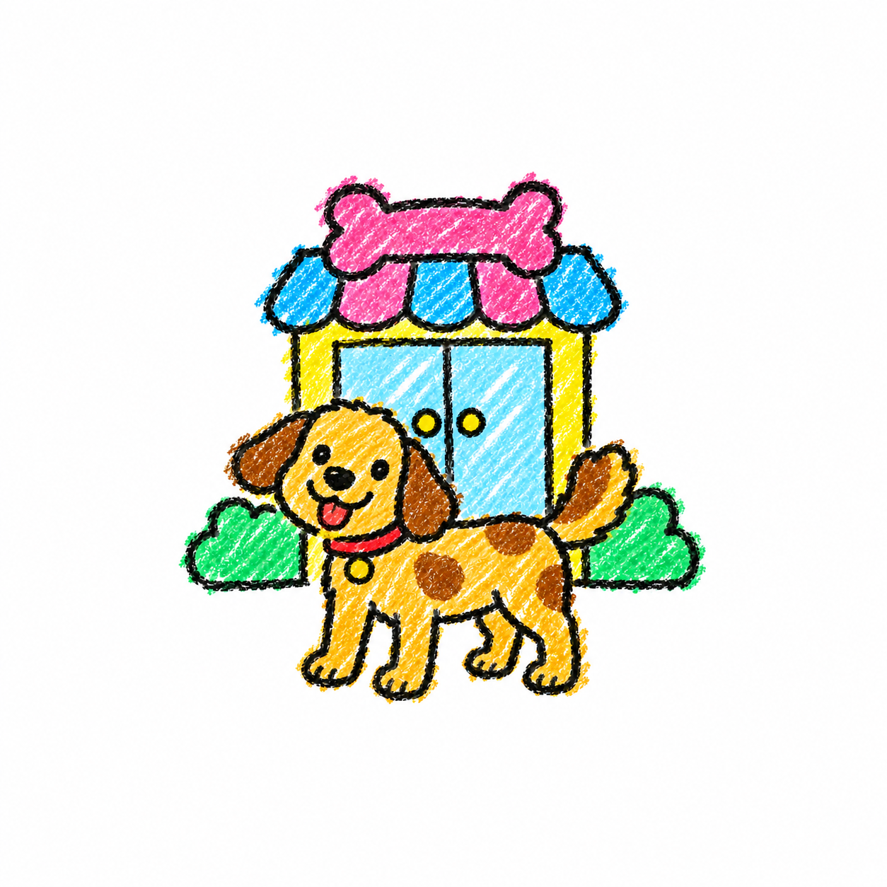 Pet grooming shop and dog