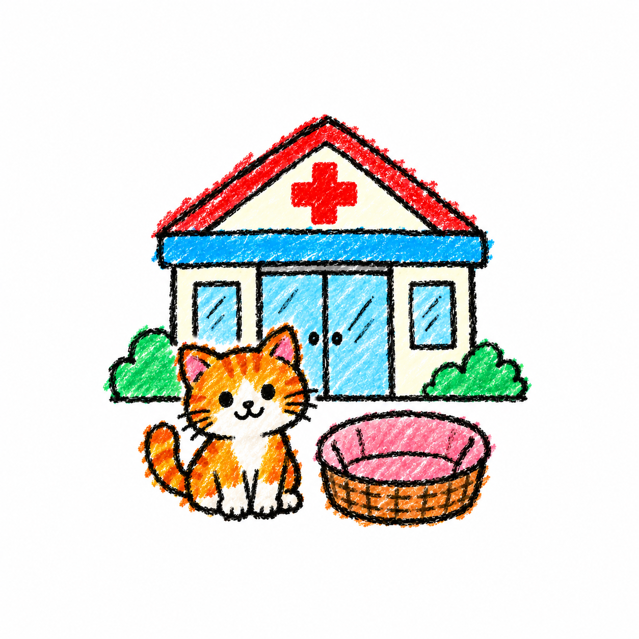 Veterinary clinic and cat