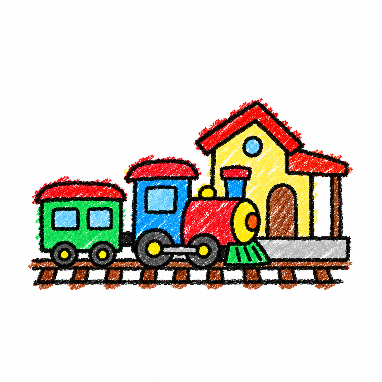 Train station and little train