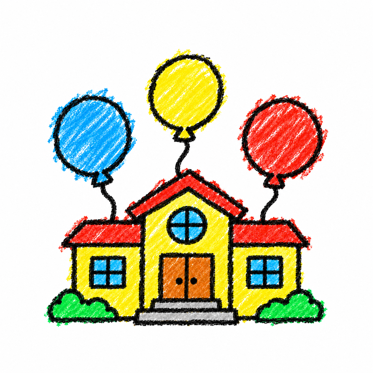 Community center and colorful ball
