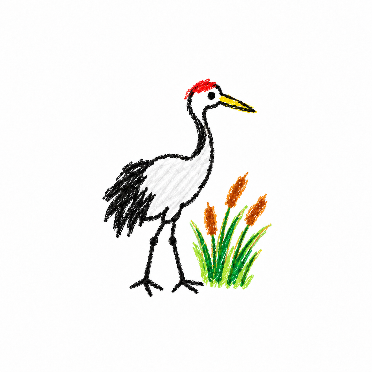 Red-crowned crane Scene