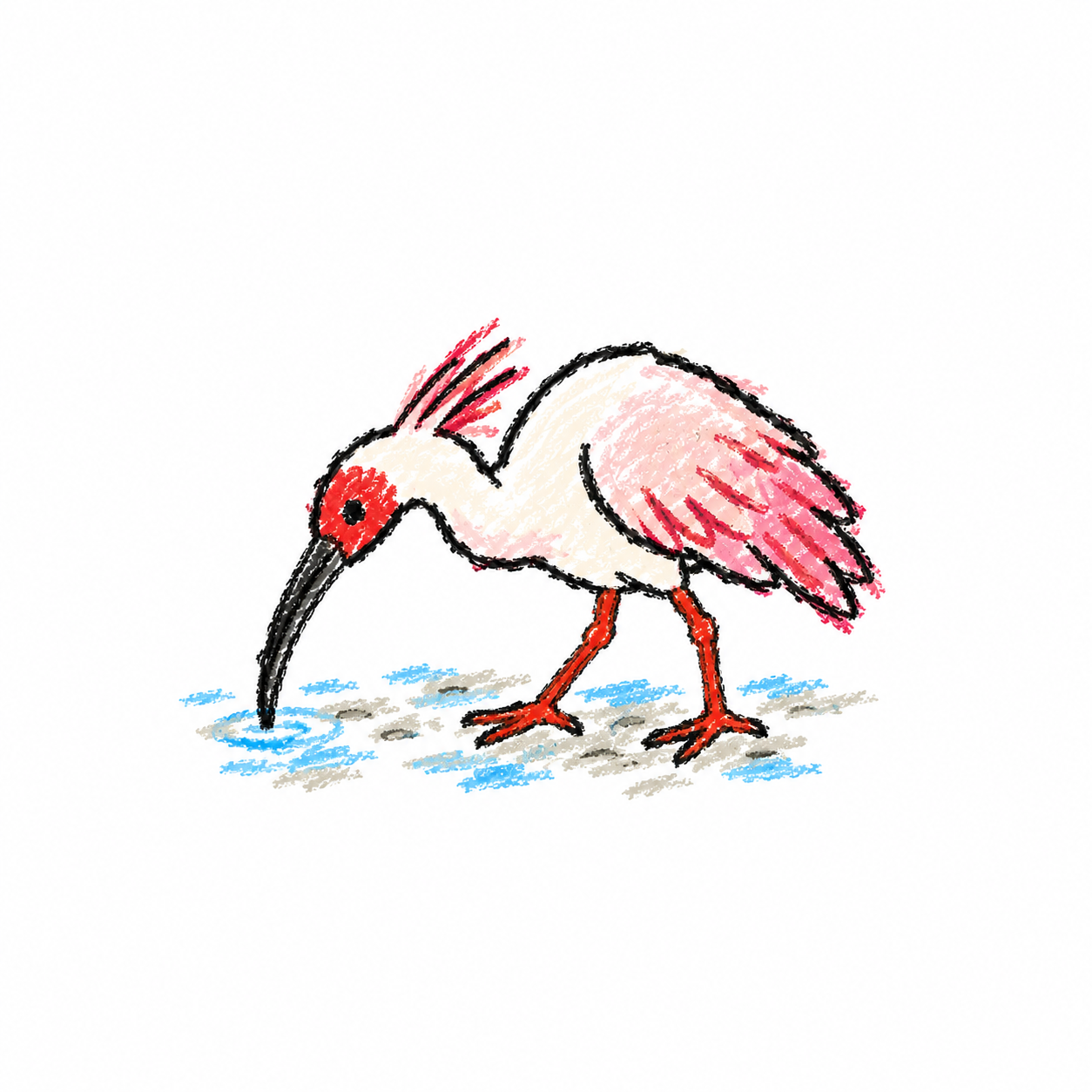 Crested ibis Scene