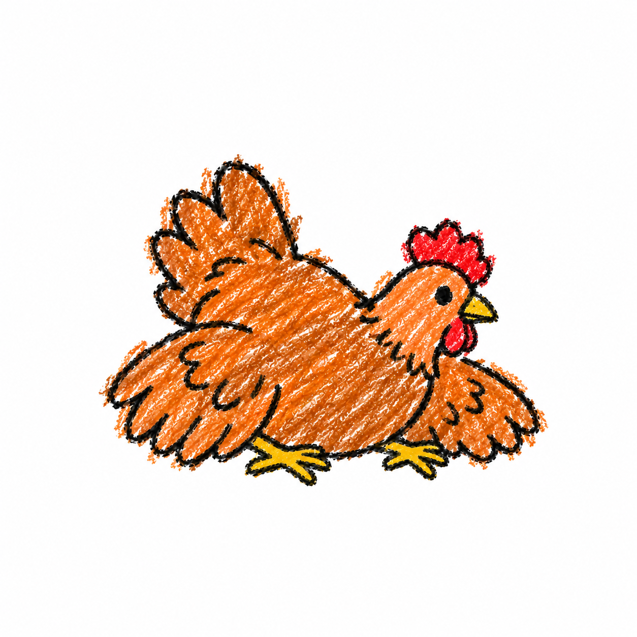 Dust-bathing hen