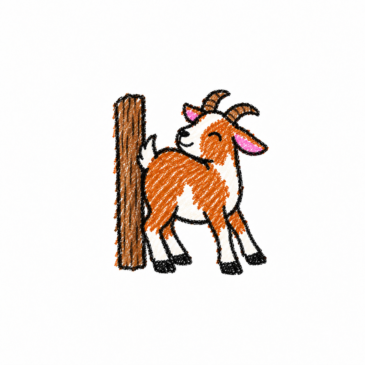 Scratching goat