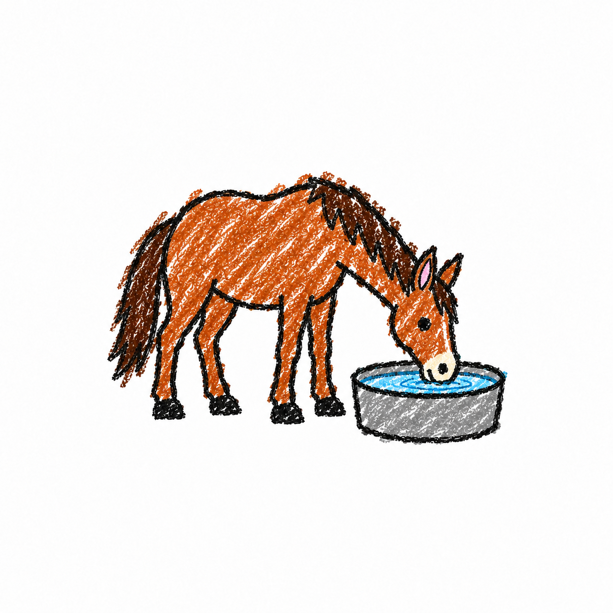 Drinking horse Scene