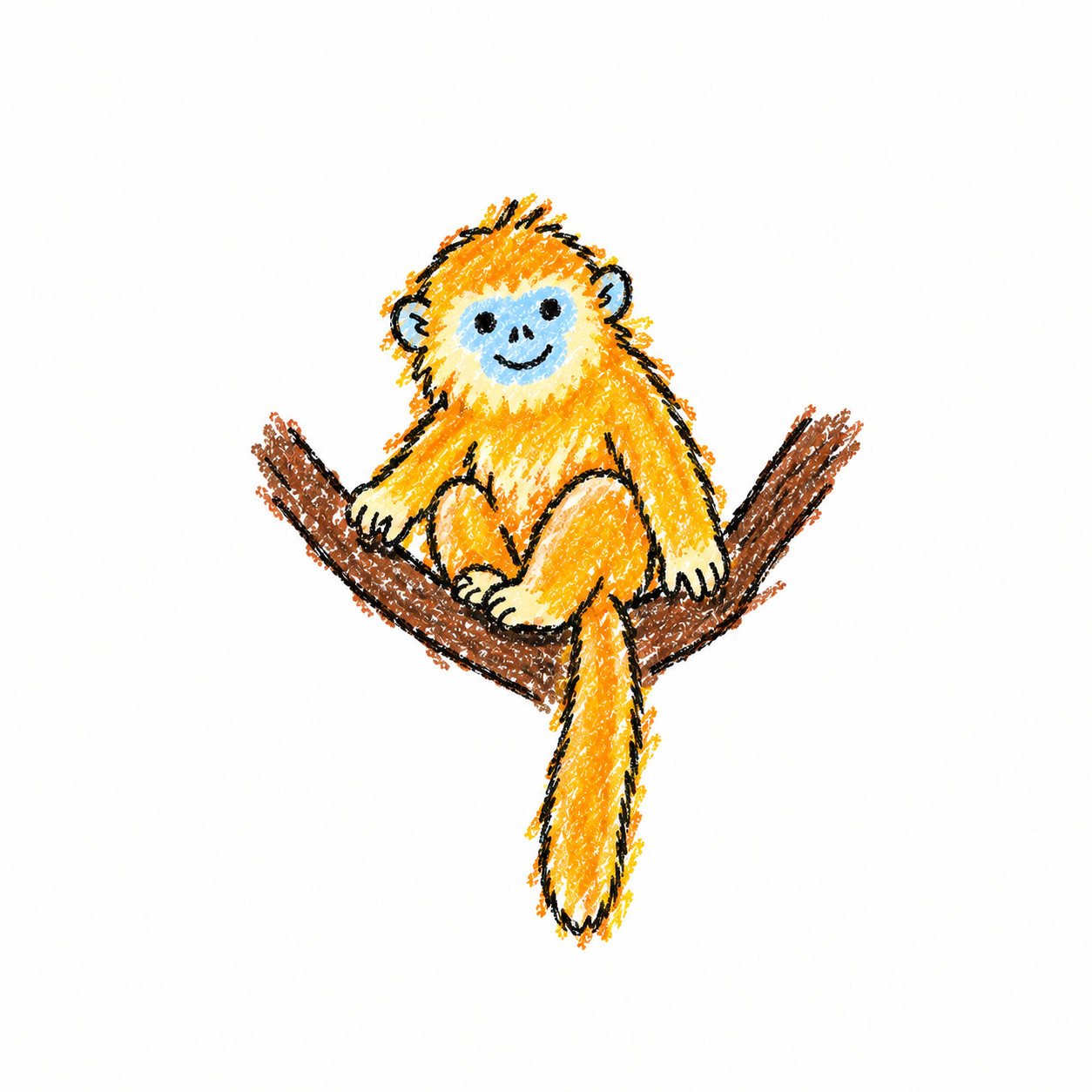 Golden snub-nosed monkey in a Scene