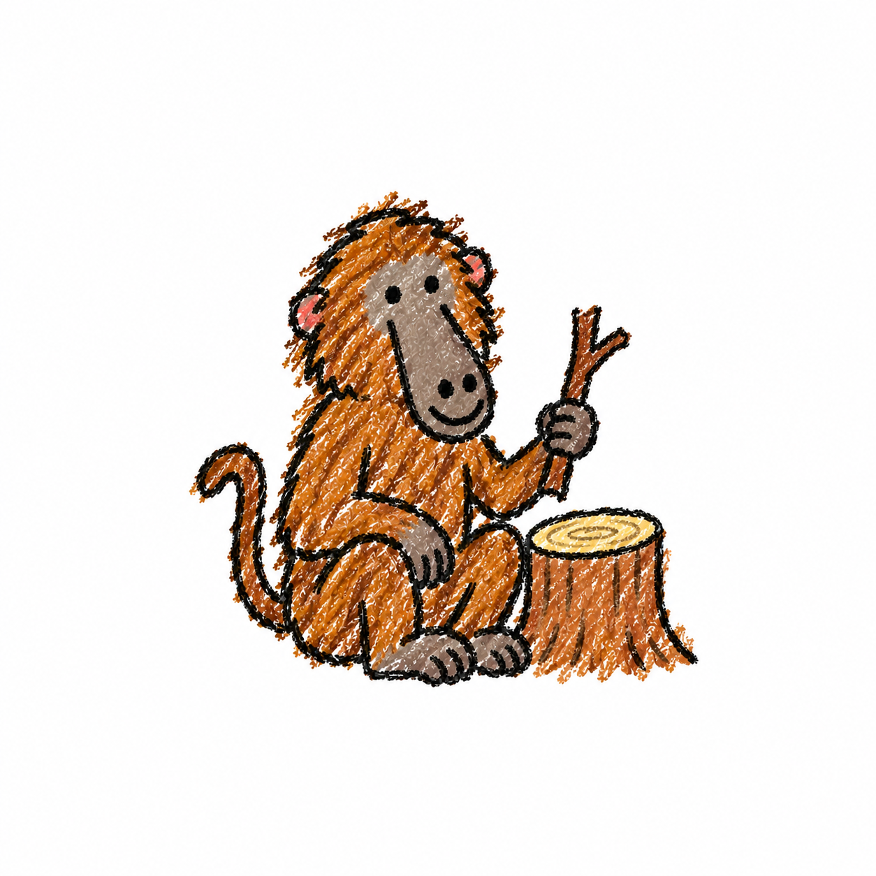 Baboon in a Scene