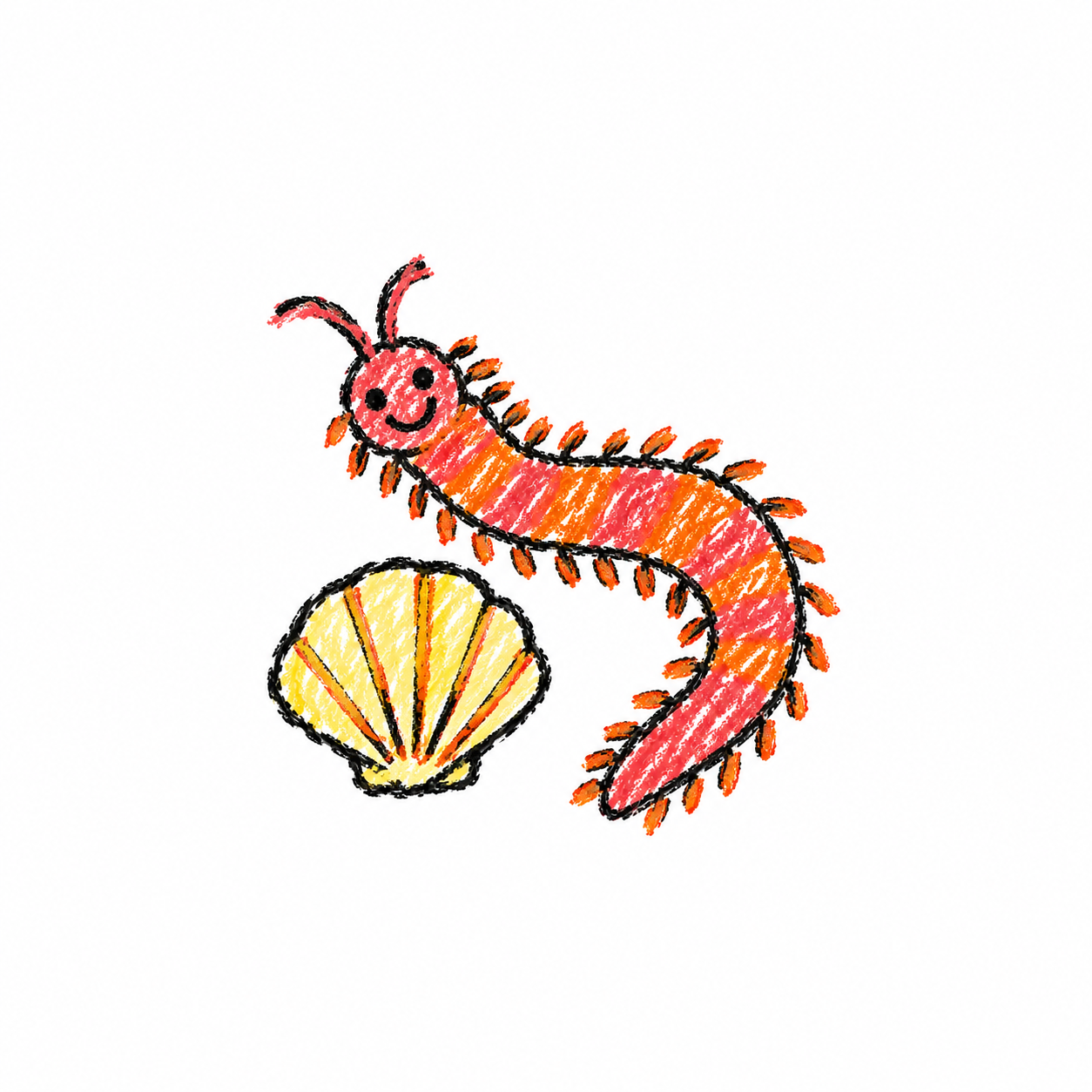 Marine bristle worm Scene