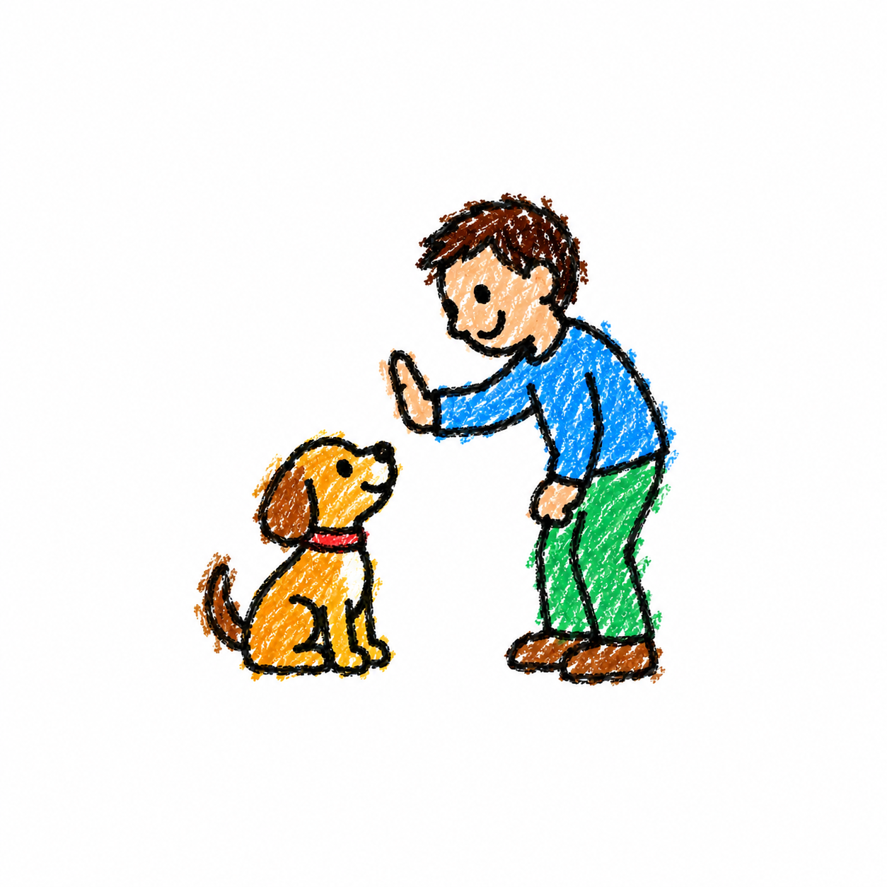 Puppy Learning to Sit Scene