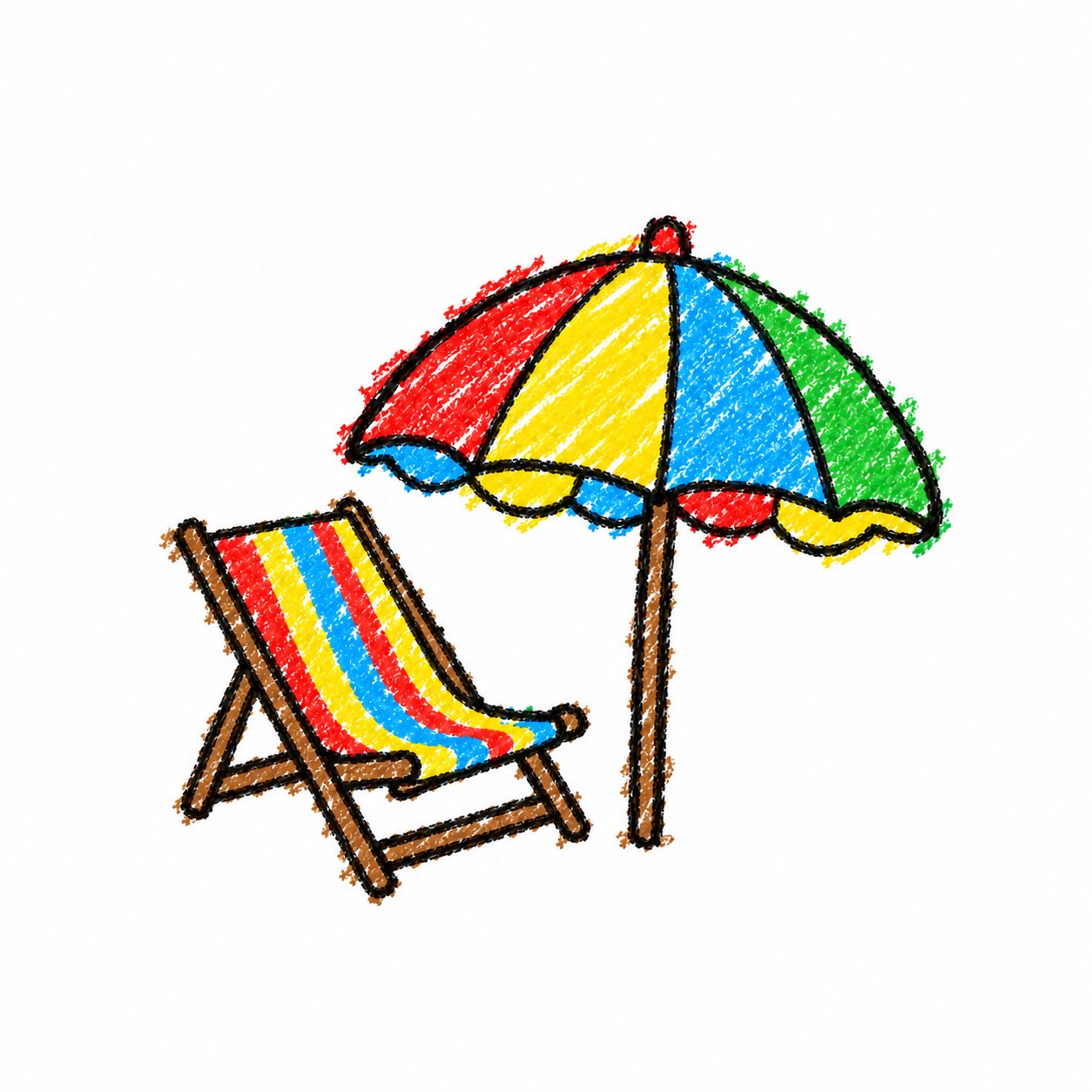 Beach chair and umbrella