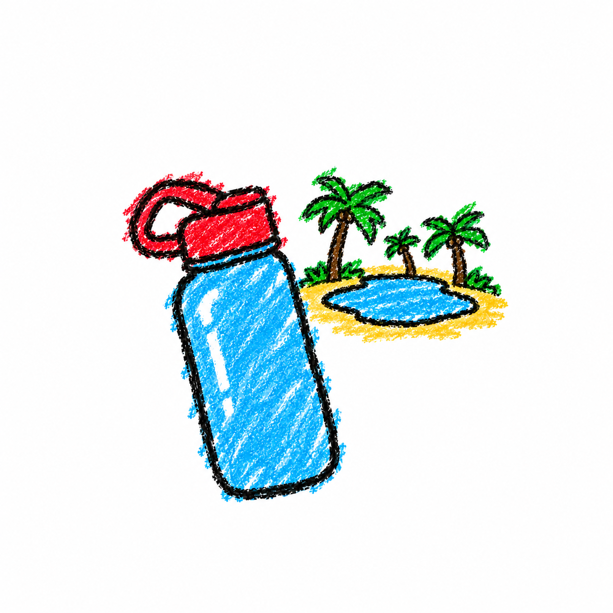 Oasis and travel bottle