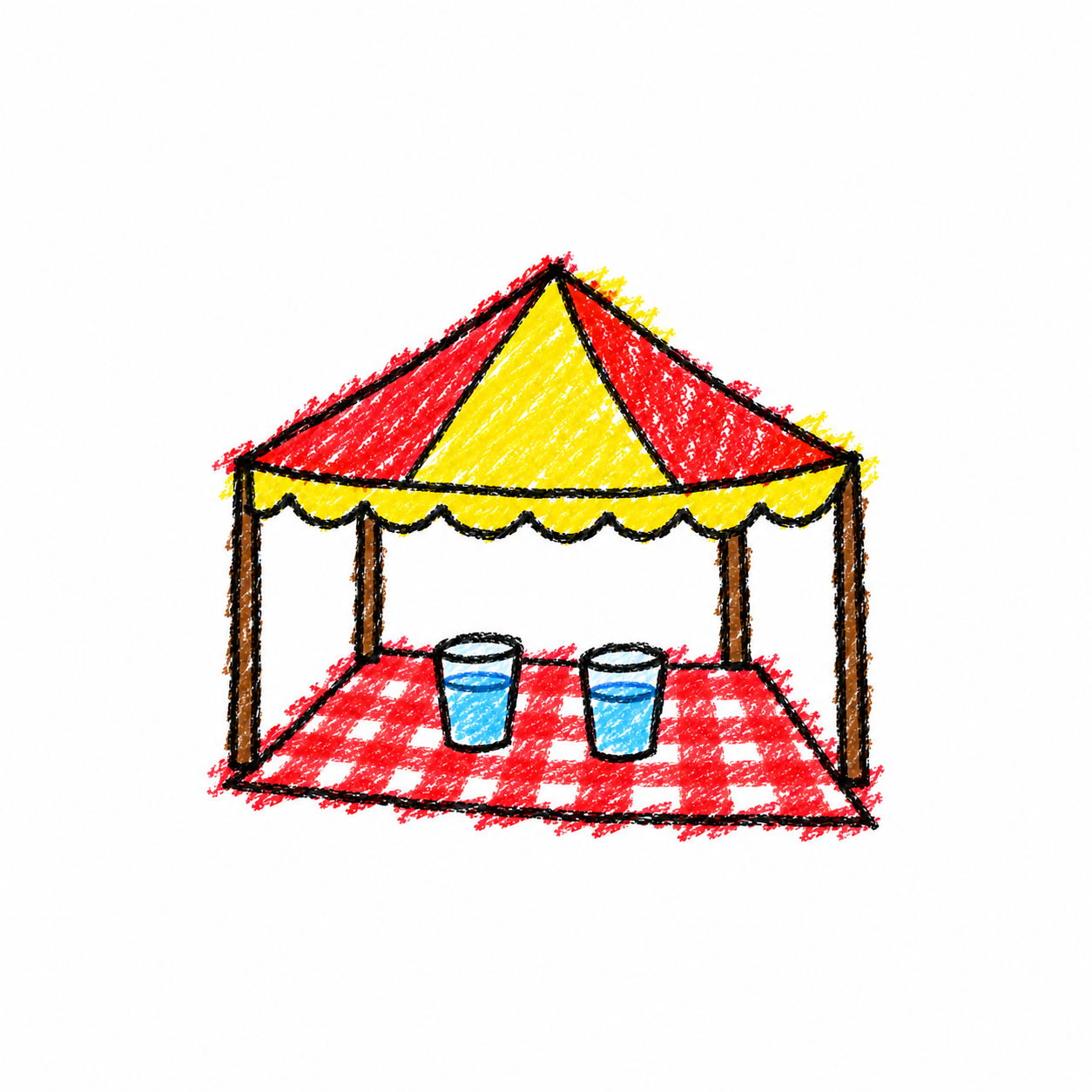 Sun canopy and picnic blanket