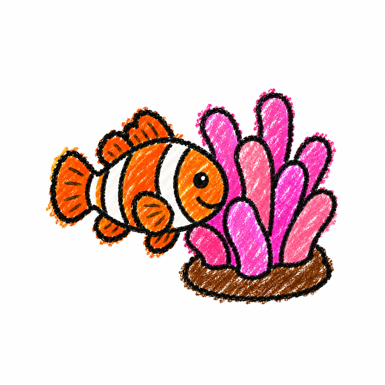 Clownfish and sea anemone