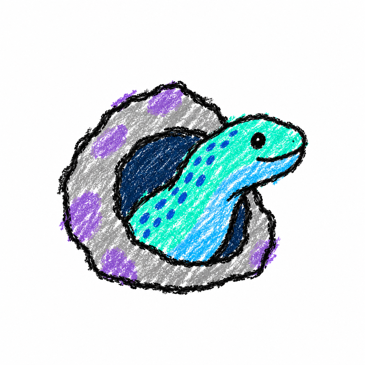 Moray eel and underwater cave