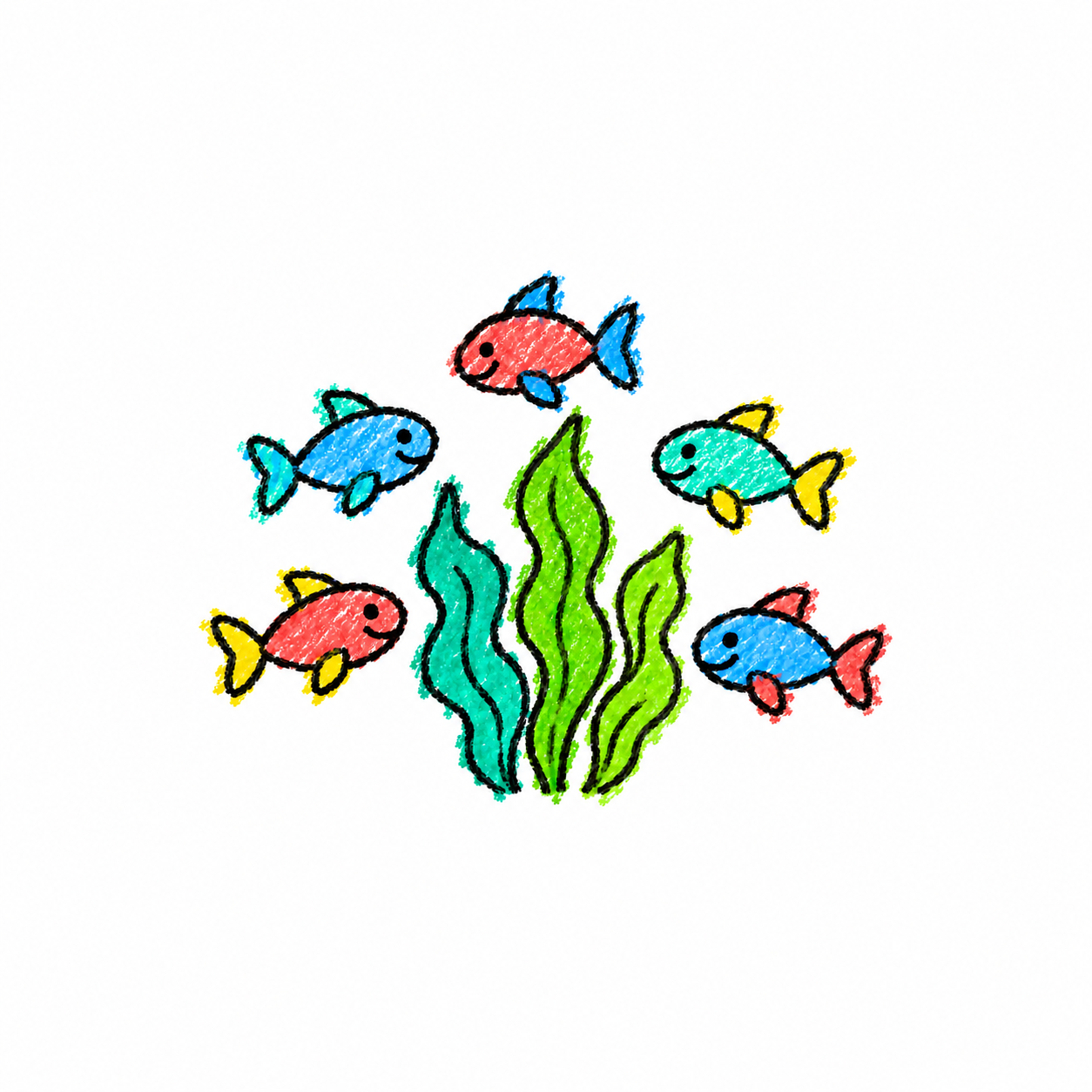 Sardine shoal and kelp