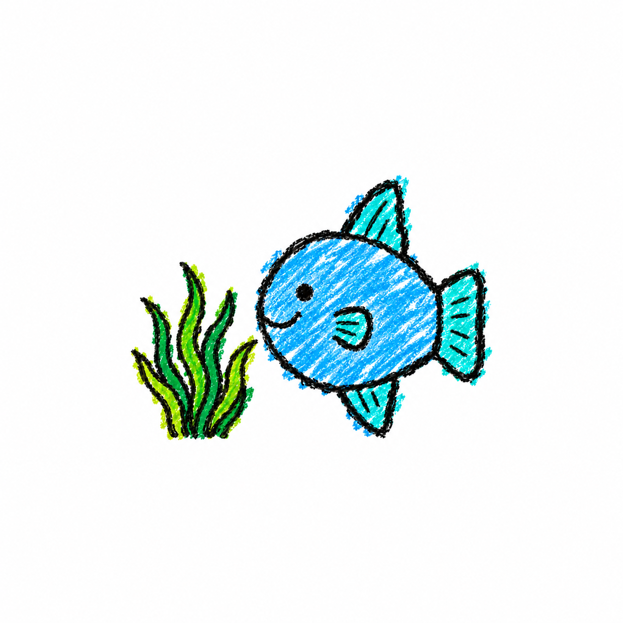 Ocean sunfish and seagrass