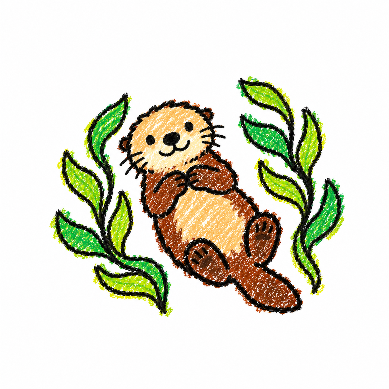 Sea otter and kelp