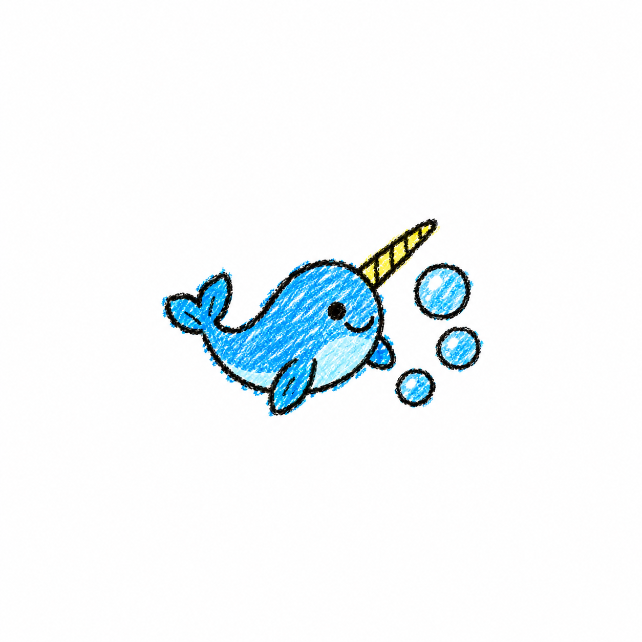 Narwhal and bubble trail