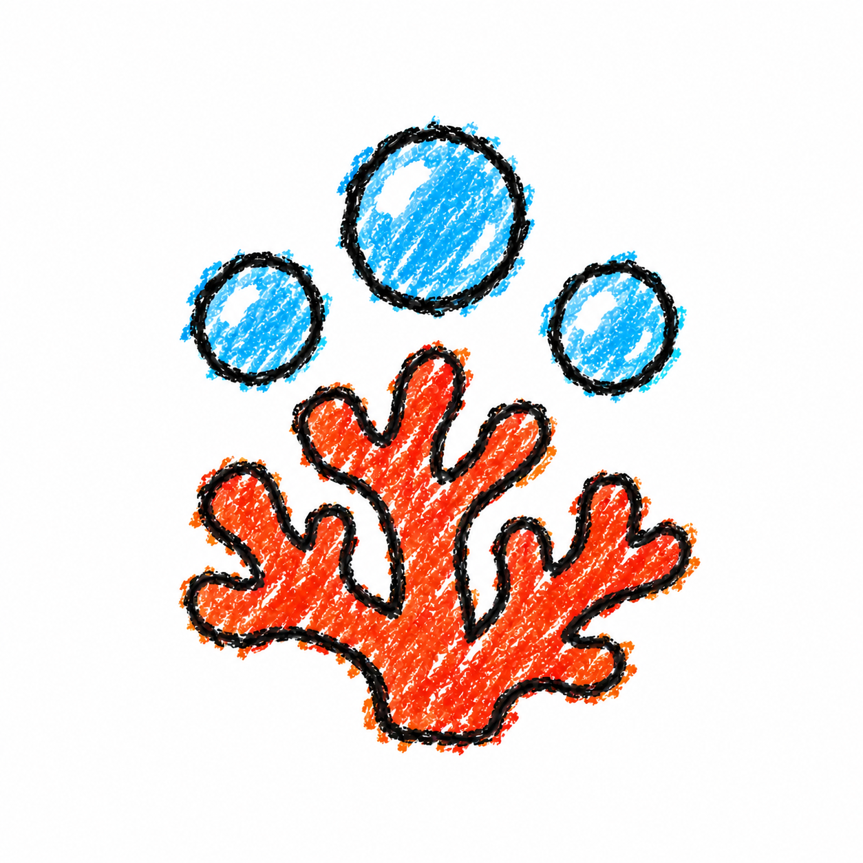 Branching coral and bubble trail