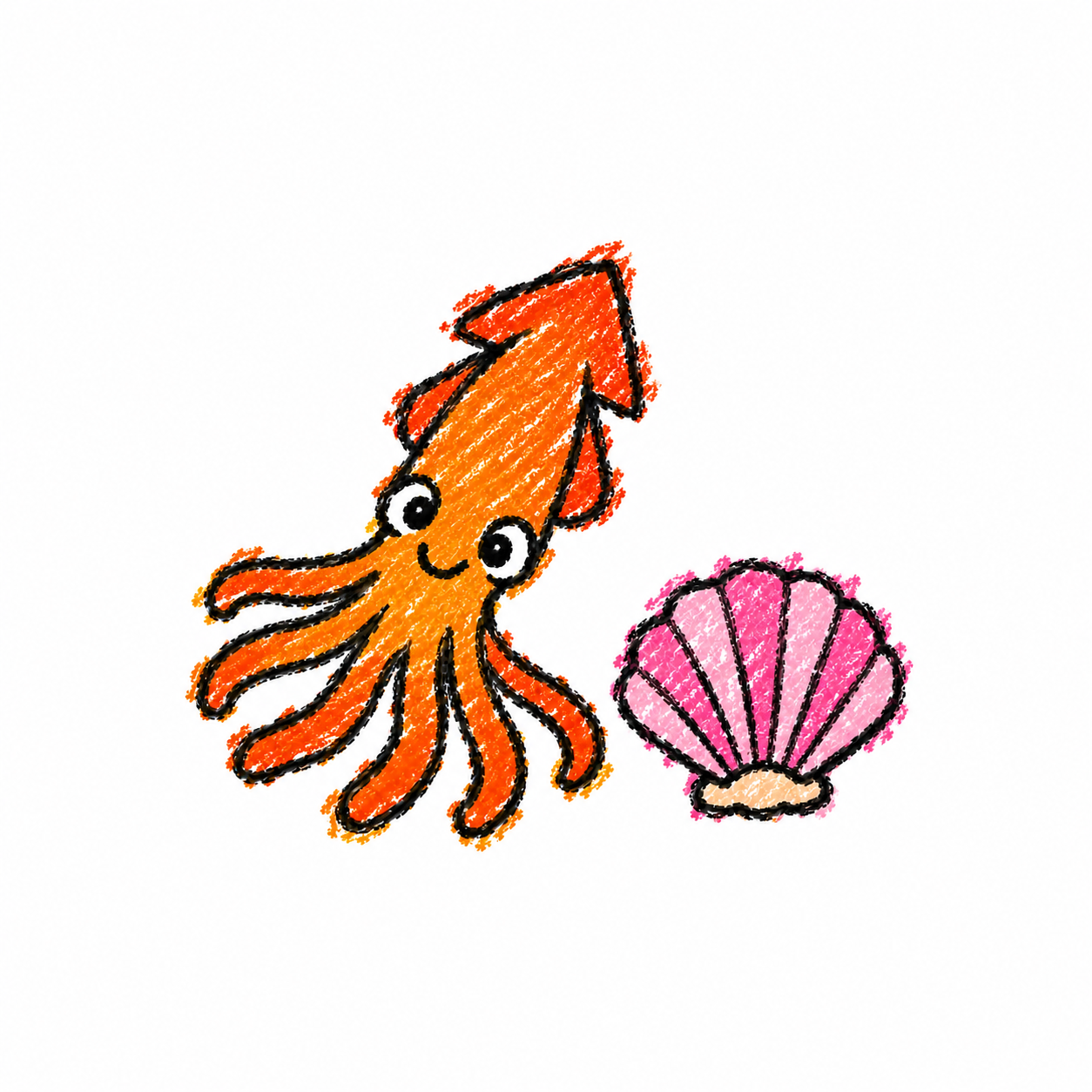 Cuttlefish and scallop
