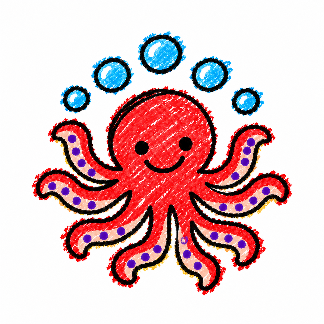 Bubble trail and octopus