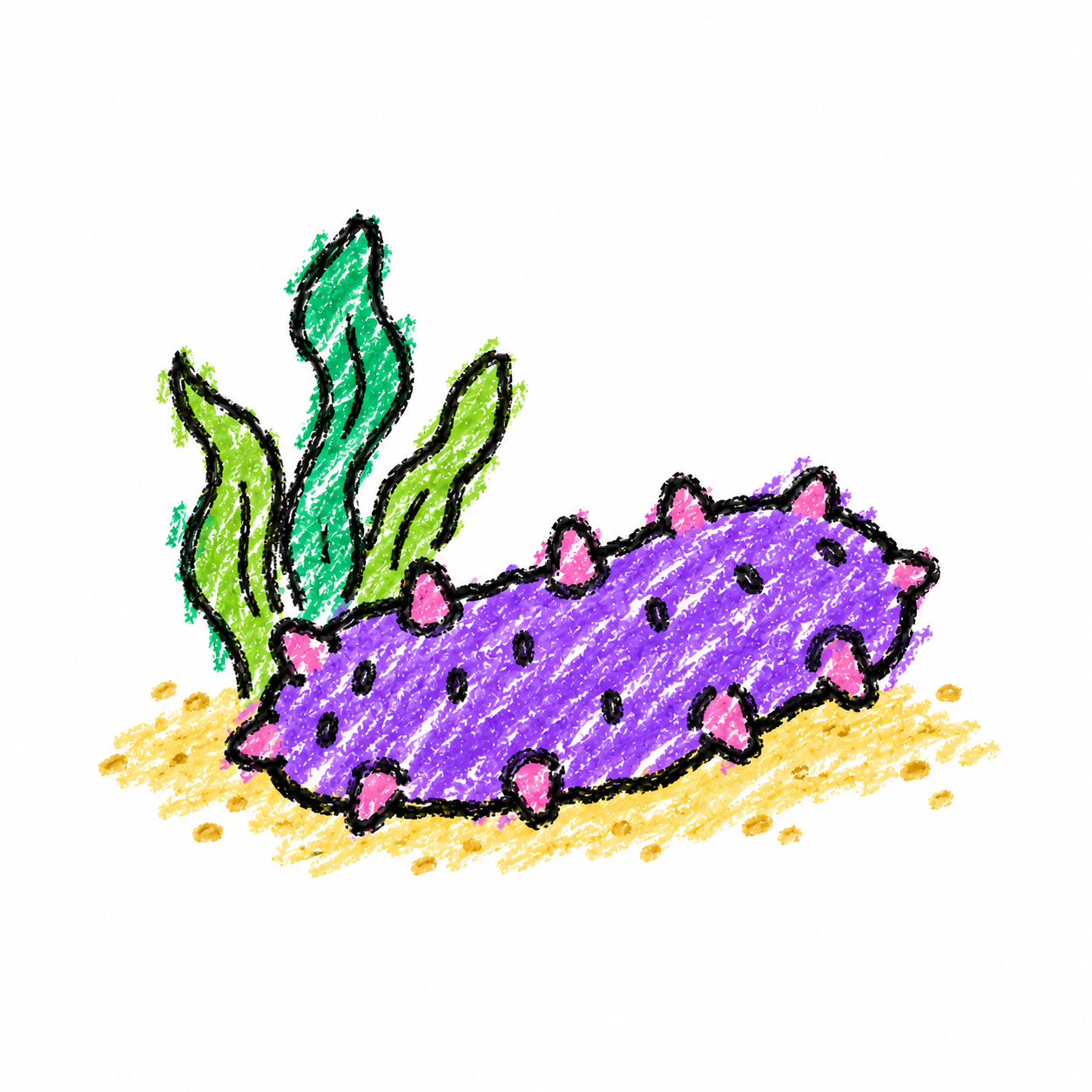 Sea cucumber and seagrass