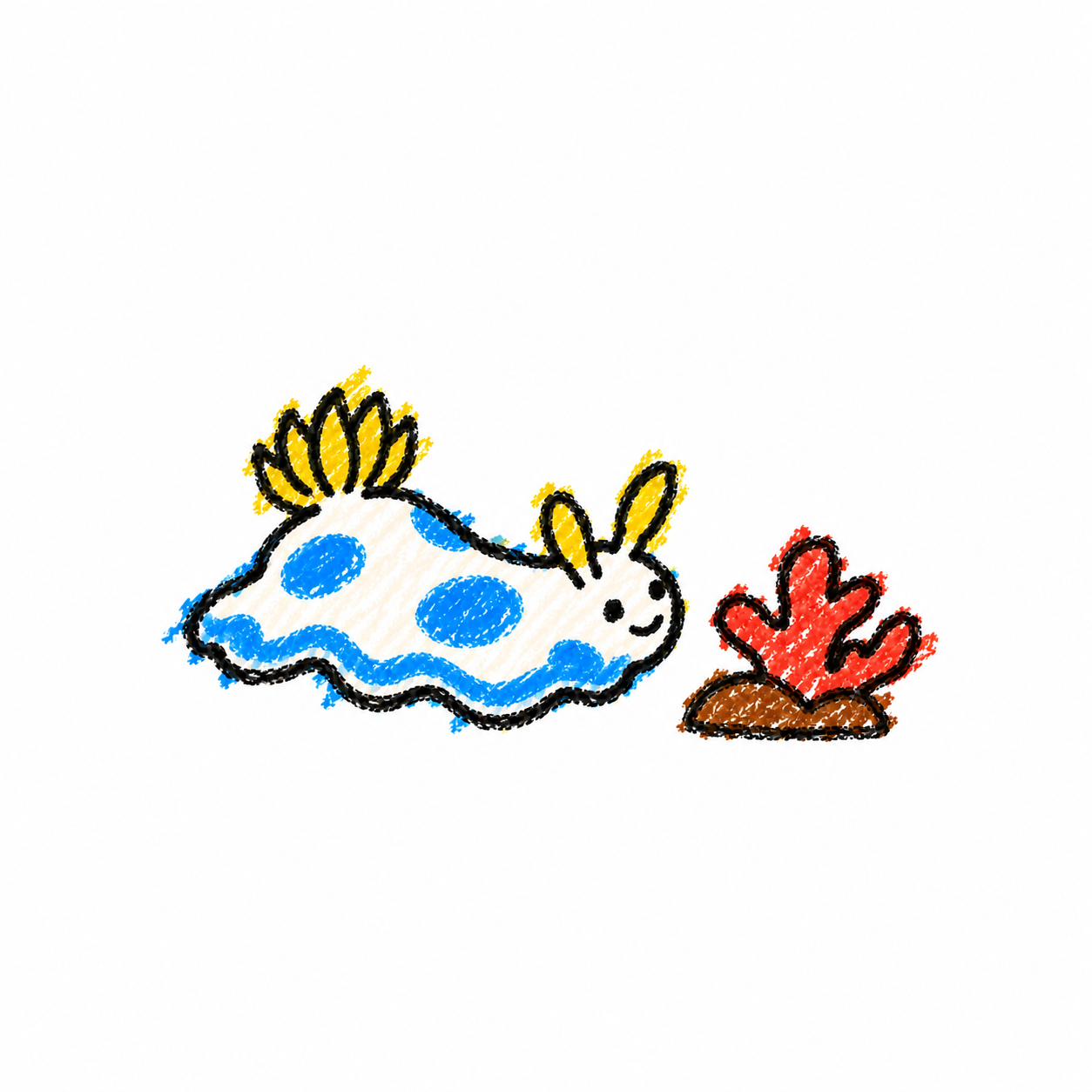 Sea slug and branching coral