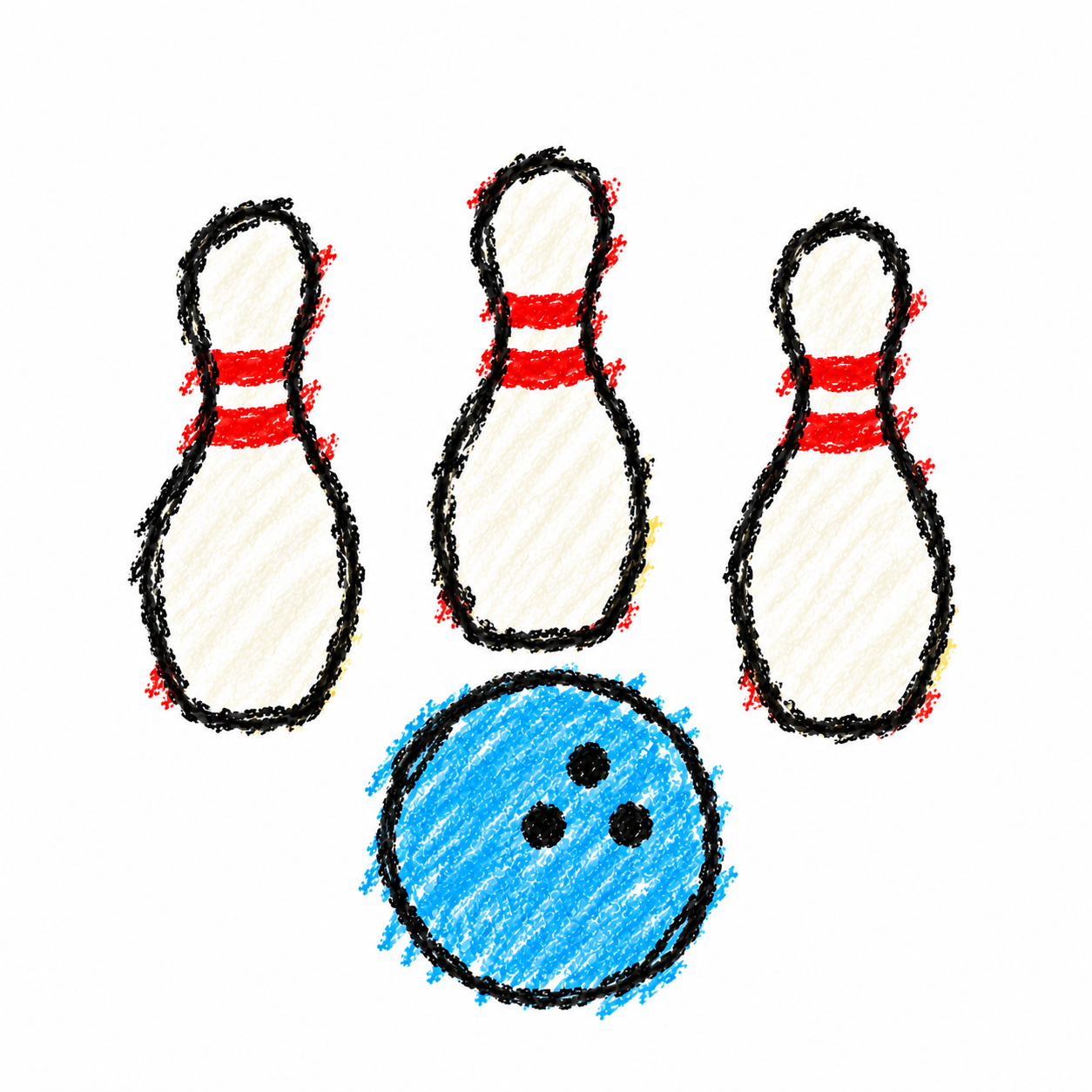 Bowling ball and bowling pin