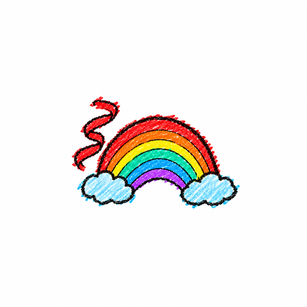 Gymnastics ribbon and rainbow