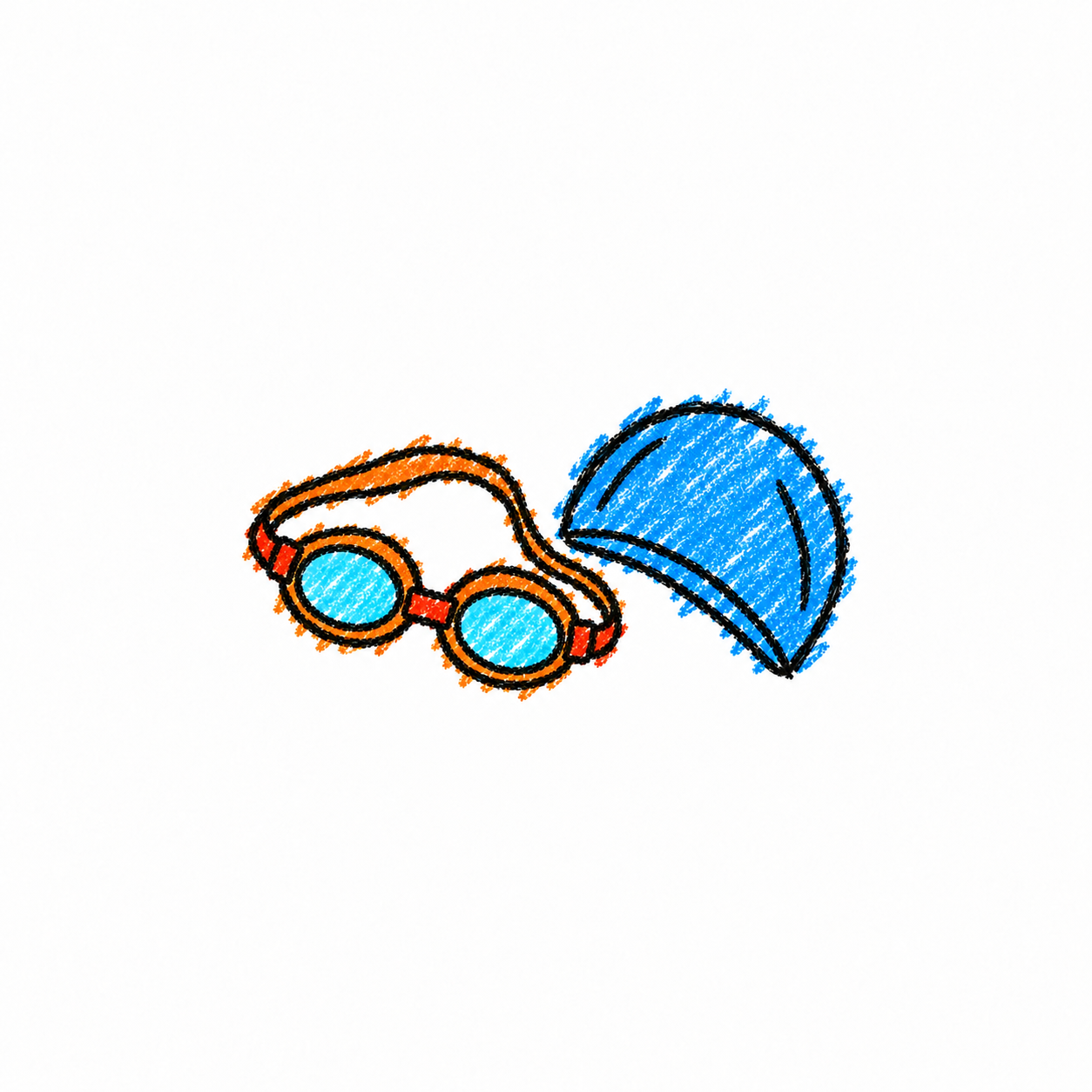 Swim goggles and swim cap