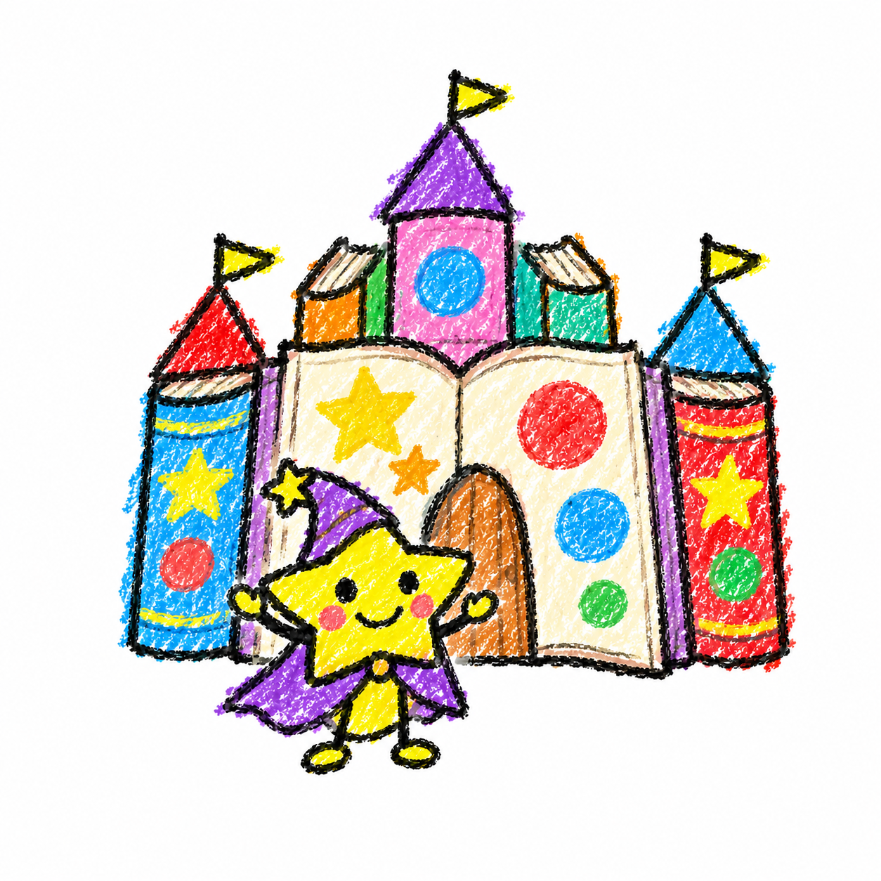 Book castle and star sprite