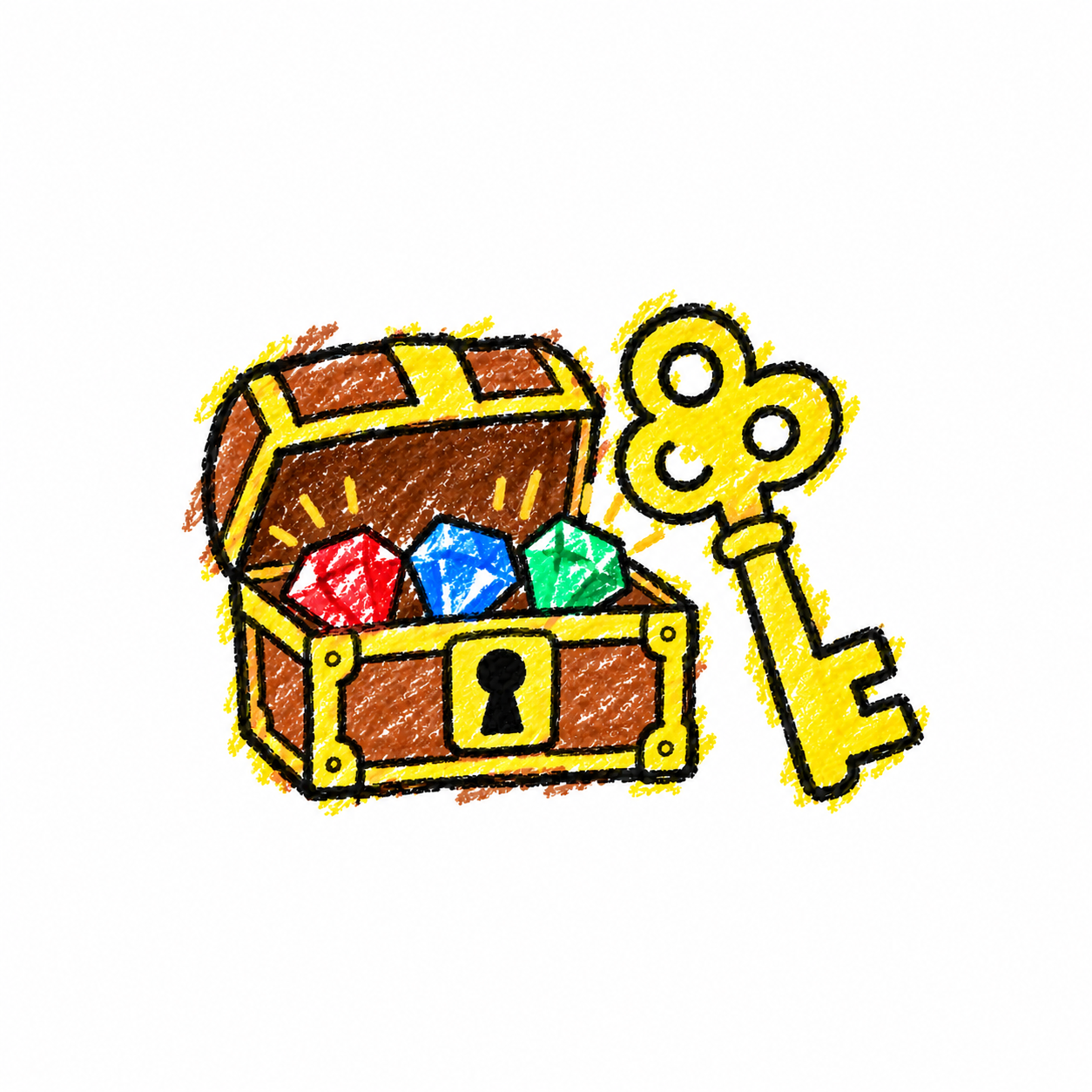 Treasure chest and storybook key