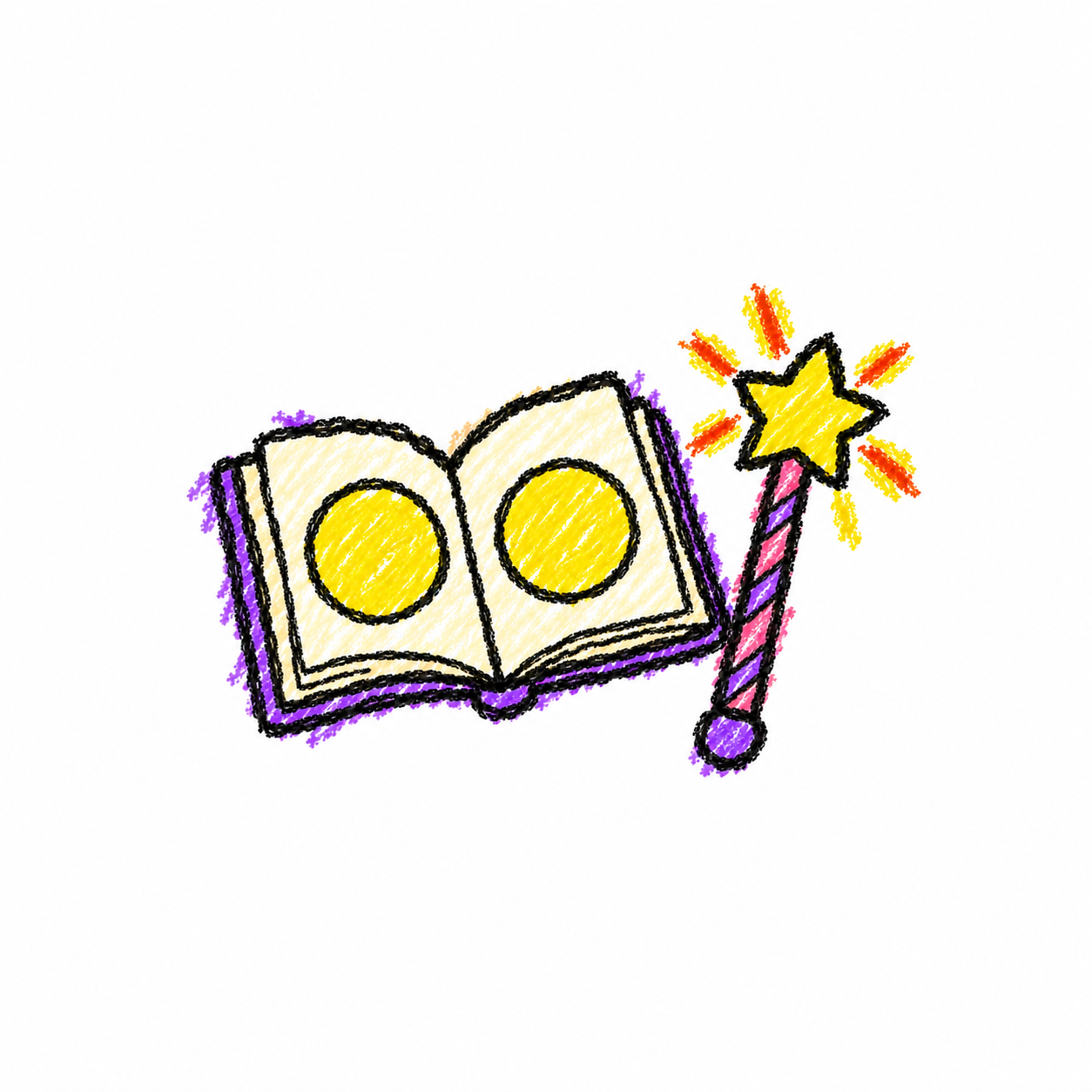 Magic book and star wand