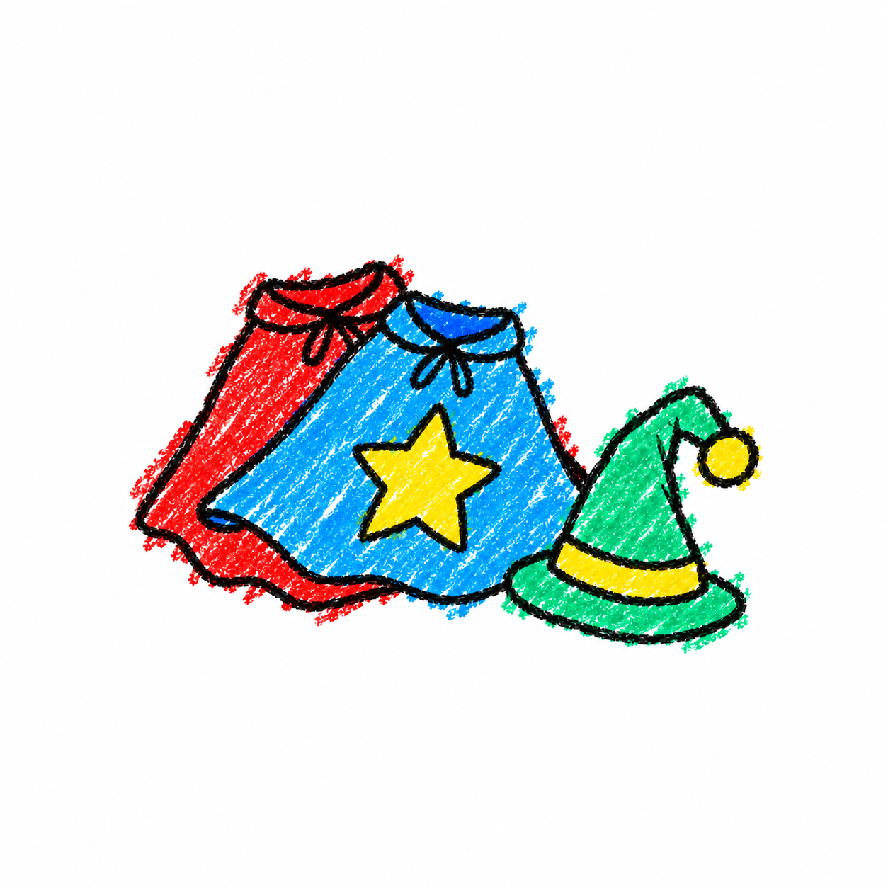 Magic cape and elf hat