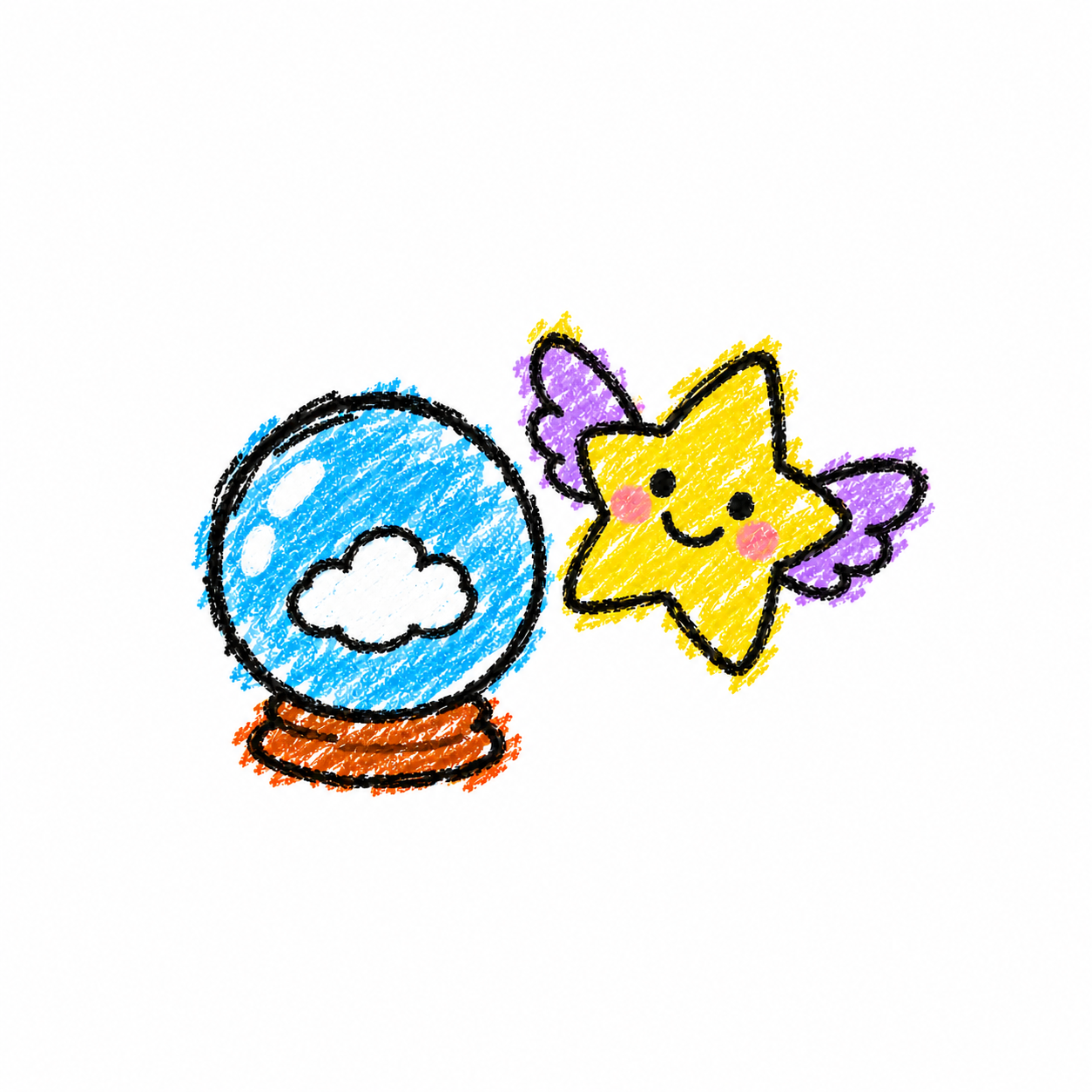 Glass orb and star sprite
