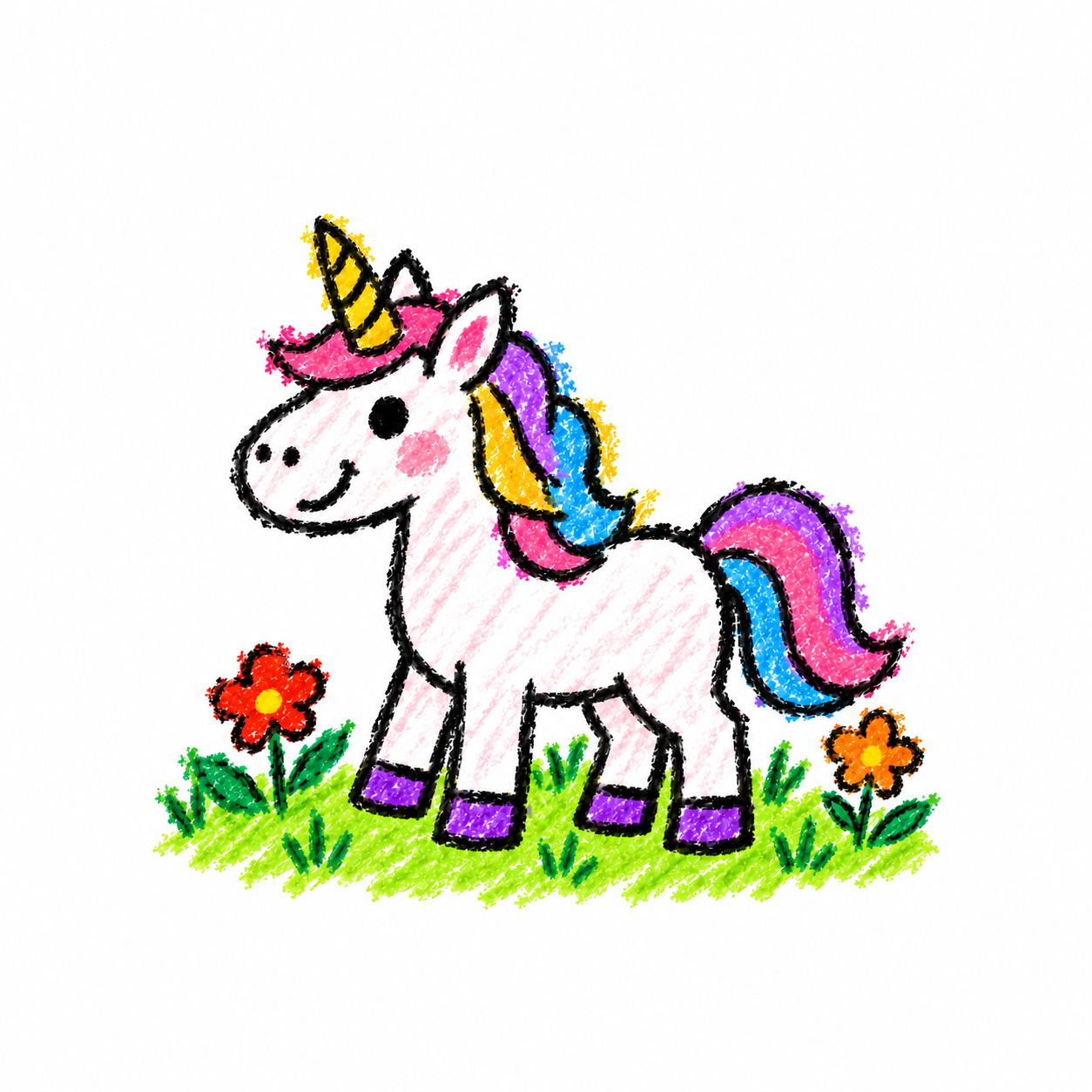 Storybook garden and unicorn