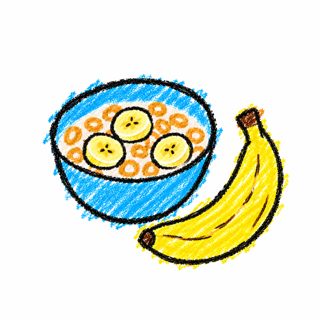 Cereal bowl and banana