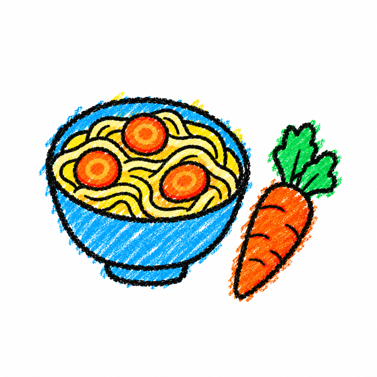 Noodle bowl and carrot
