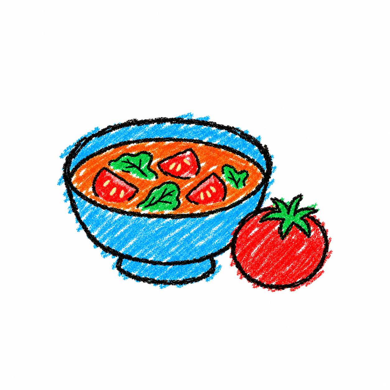 Vegetable soup and tomato