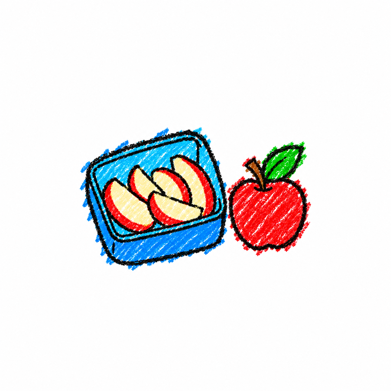 Lunchbox and apple