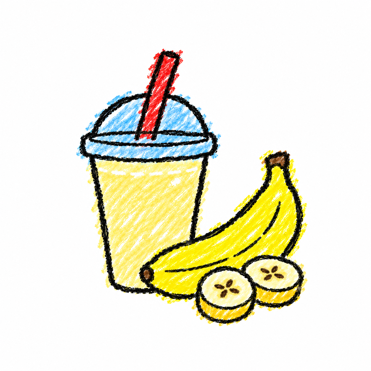 Fruit smoothie and banana